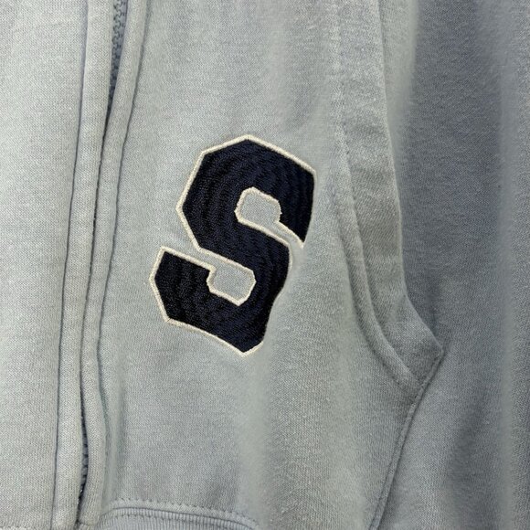 STITCH Disney Ohana Lilo & Stitch Light BLUE Hoodie Zip‎ Jacket SZ Medium Casual - Picture 3 of 13